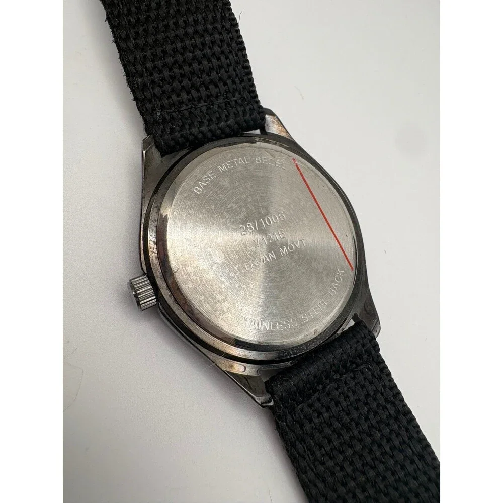Vintage Military-Style Field Quartz Watch Black Dial | New Battery